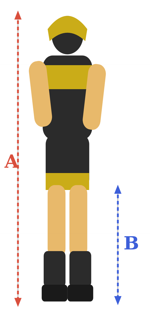 A height and B inseam