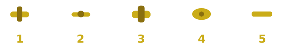 Pedal types 1 to 5